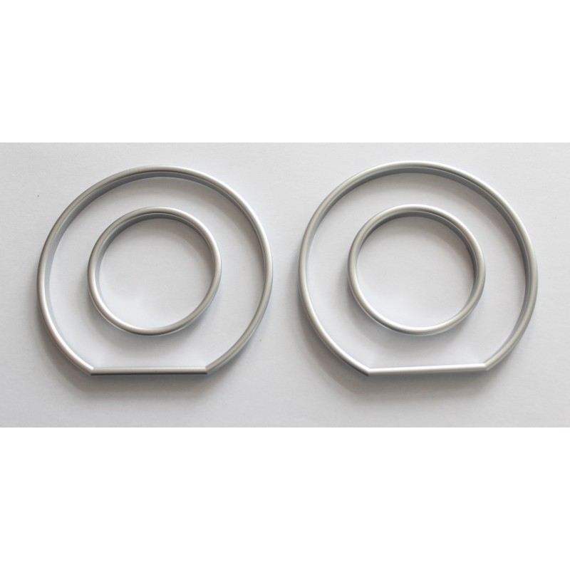 BMW E36 3-ser Silver/Titan color Snap ON Gauges rings for instrument cluster