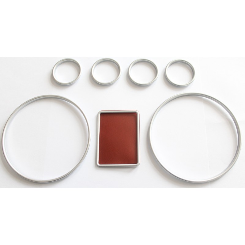 Audi A4 (B5), A6 (C5), A3 (8L) Snap on Silver Satin Color Gauges Rings