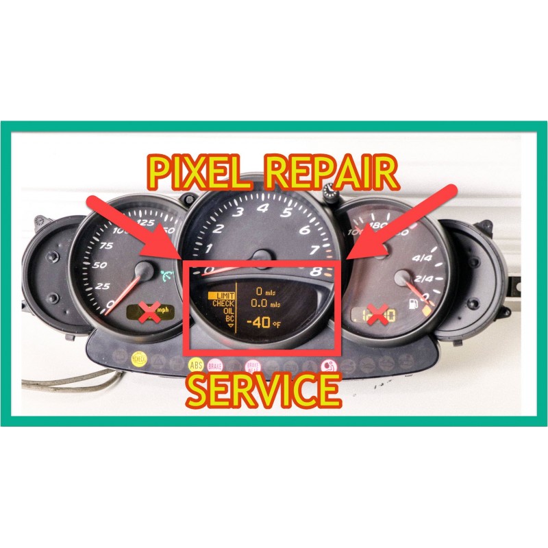 Porsche 911 (996.2) Boxter (986.2) Instrument Cluster LCD Display Pixel Repair Service